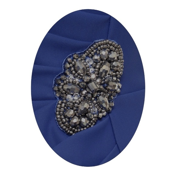 Alex Evenings Long Sleeveless Compression Sheath Gown in Navy NWT - Picture 4 of 7